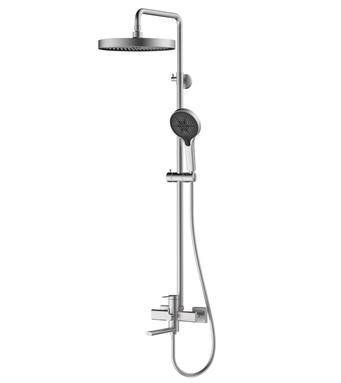 Душевая стойка Avrora Vela AV6440S со смесителем, нержавеющая сталь