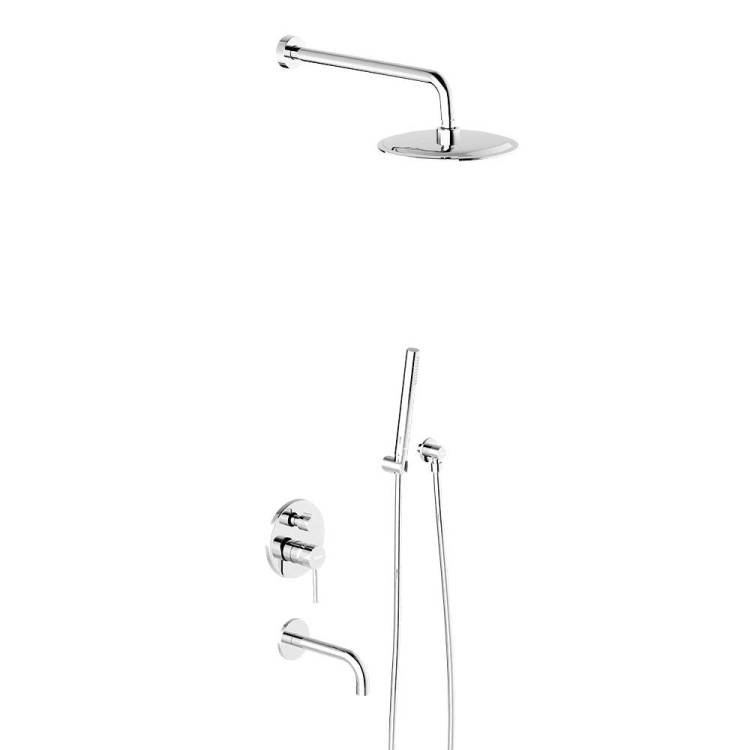 Душевой комплект Damixa Scandinavian Pure 936510000 хром, встраиваемый, со смесителем, с изливом