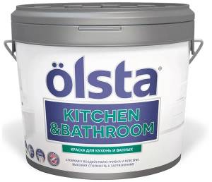Краска интерьерная для кухонь и ванных Olsta Kitchen&Bathroom база A 176A Citron 2.7л