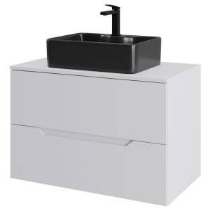 Тумба с раковиной Orange Line Li-80TuwMDF+B01-475MB белая матовая, 80.5 см