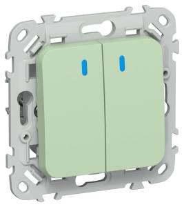 Выключатель 2-клавишный IEK Flite FI-V20-1-10-1-K93 фисташковый