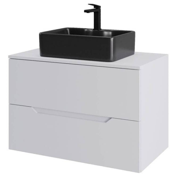 Тумба с раковиной Orange Line Li-80TuwMDF+B01-475MB белая матовая, 80.5 см