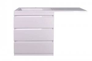 Тумба с раковиной Style line Даллас 150 напольная, 3 ящика, Люкс белая