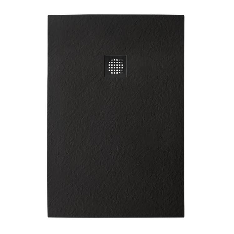 Поддон для душа BelBagno Uno TRAY-MR-UNO-AH-120/90-35-NERO-NO с сифоном и чёрной матовой декоративной накладкой, чёрный, 120x90