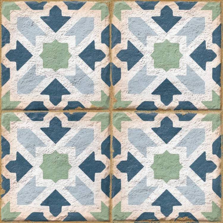 Керамогранит Ennface Pattern ENPTR6008MT2020 Morocco Cobalt 20x20
