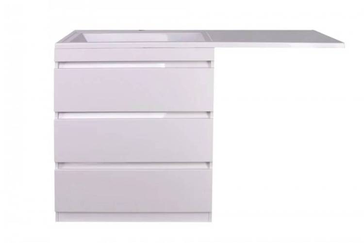 Тумба с раковиной Style line Даллас 150 напольная, 3 ящика, Люкс белая