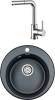 Комплект Paulmark Gelegen PM404800-BLM черный металлик + Смеситель Paulmark Kassel Ka214311-CR для кухонной мойки, хром