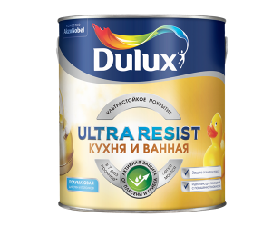 DULUX ULTRA RESIST КУХНЯ И ВАННАЯ краска, полуматовая база BW (1л)
