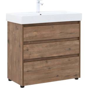 Тумба с раковиной Aquanet Nova Lite 00302477 85 дуб рустикальный, 3 ящика