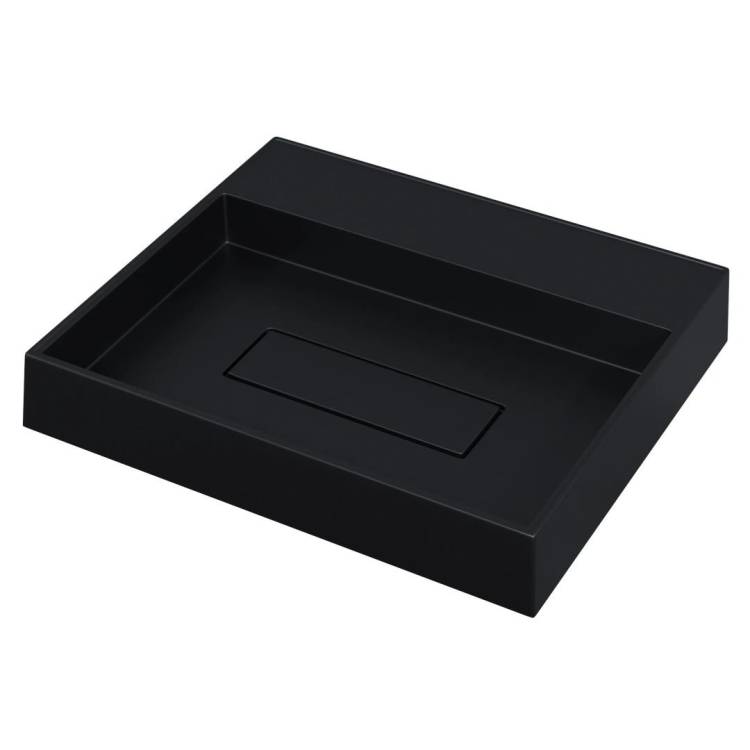 Раковина Uperwood Tanos Quartz RTanosQuartz50U без отверстия для смесителя, уголь, 50x42.5