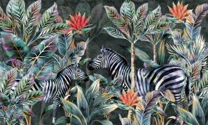 3D Фотообои Artegrafico «Неоновые джунгли» PD-049 канвас