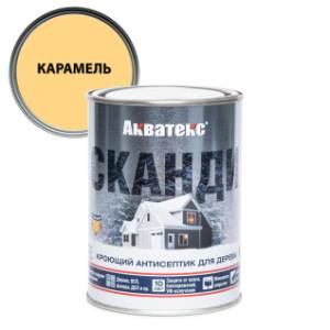 Антисептик для древесины кроющий акриловый Акватекс Сканди полуматовый, карамель 0.75 л
