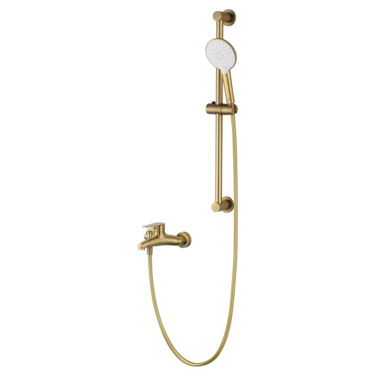 Смеситель для ванны Wonzon & Woghand WW-AE3205-BG с душевым гарнитуром, брашированное золото