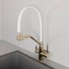 Смеситель для кухни Avrora Kitchen AV9006Gold с гибким изливом и подключением фильтра питьевой воды, золото фото 2