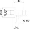 Шланговое подключение Webert Comfort AC0354015 с держателем для душа, хром фото 2