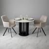 Стол Bradex Home Korfu RF 0654 керамогранит светлый мрамор с чёрной ножкой 100x100x75 фото 10