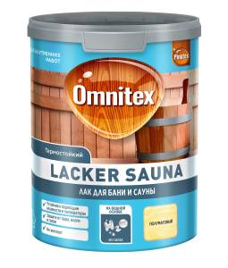 Лак для бань и саун на водной основе Omnitex Lacker Sauna 20 полуматовый 1 л