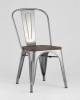 Набор из 6 стульев Stool Group Tolix YD-H440B-W YG-15 X6 серебристый матовый, темное дерево фото 2