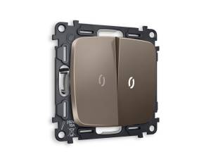 Комплект механизма 2-клавишного проходного выключателя Ambrella Volt Omega MO634035