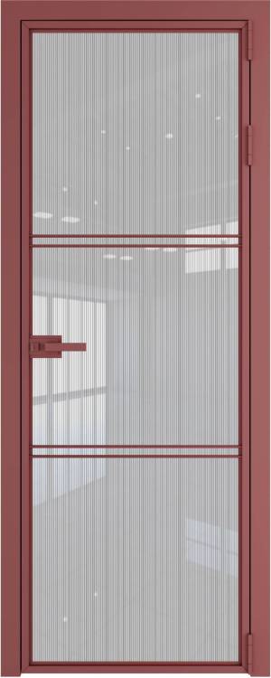 Межкомнатная дверь Profil Doors 3 AX цвет профиля Красный антрацит, стекло безопасное 6 мм страйп 700x2000