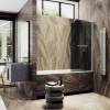 Шторка на ванну MaybahGlass MGV-773-5 50x140, поворотная, стекло графит 6 мм, профиль хром матовый, с полотенцедержателем фото 2