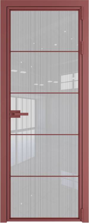 Межкомнатная дверь Profil Doors 5 AX цвет профиля Красный антрацит, стекло безопасное 6 мм страйп 600x2000