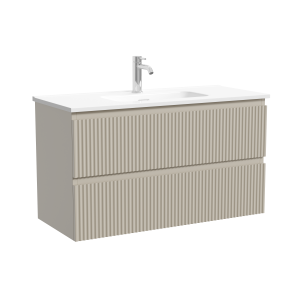 Тумба под раковину Sancos Snob R SNR90/39CE c двумя ящиками Soft close, Beige Soft, 89x39x50