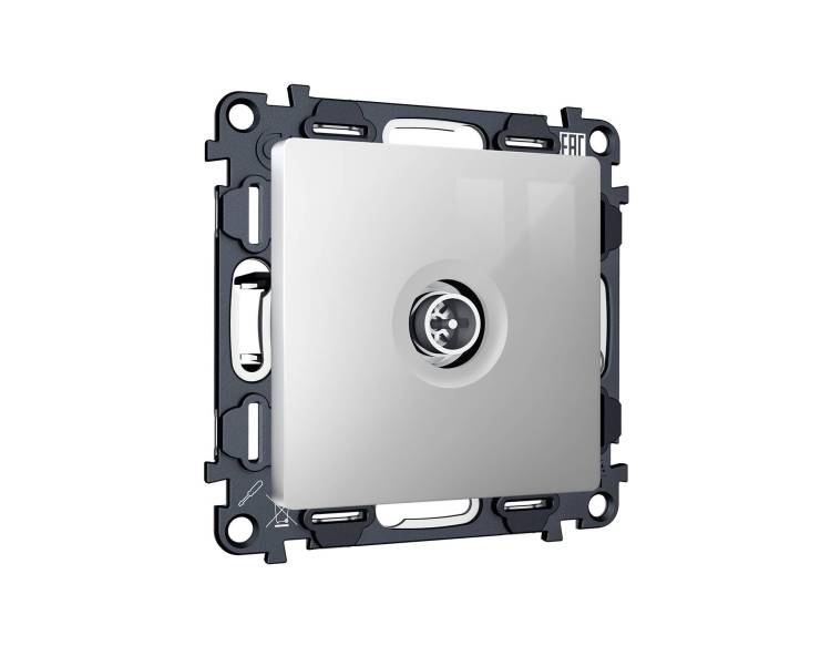 Комплект механизма TV розетки оконечной Ambrella Volt MA MA413005 серебро глянец