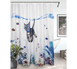 Штора для ванной Bath Plus akch-21327 с кольцами, 180x200, белый