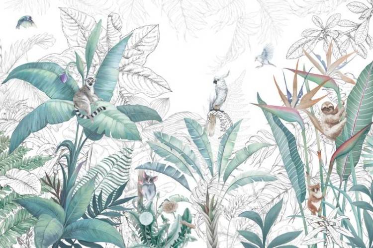 3D Фотообои Artegrafico «Утро в джунглях» FN-002 акварель