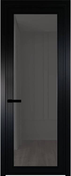 Межкомнатная дверь Profil Doors 1 AGP цвет профиля Черный, стекло безопасное 6 мм тонированное 800x2000
