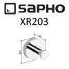 Крючок SAPHO X-ROUND, одинарный 55x55x55 мм, хром фото 2