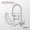Смеситель для кухни BOND Smart B61-0400 под фильтр с краном для питьевой воды, сталь фото 6
