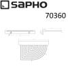 Угловая полочка SAPHO SMART из проволоки, латунь, 200x20x123 мм, хром фото 3