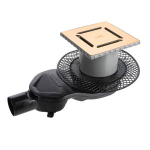 Душевой трап Berges Wasserhaus Platz Norma 92159 150х150, золото глянец