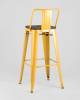 Набор из 6 барных стульев Stool Group Tolix YD-H765E-W LG-06 X6 желтый глянцевый, темное дерево, со спинкой фото 5