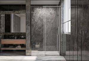 Душевая дверь в нишу Veconi Premium Trento PTD40-GR-120-01-C4 профиль брашированный графит, стекло прозрачное, 120x200