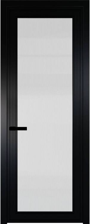 Межкомнатная дверь Profil Doors 1 AGP цвет профиля Черный, стекло безопасное 6 мм мору осветленное 800x2000