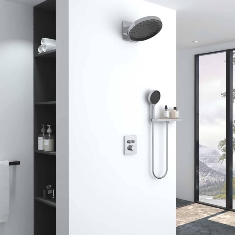 Душевой комплект Vincea Inspire VSFW-3I21MT3RCH встраиваемый, термостатический, двухрежимный, хром глянцевый
