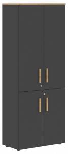 Шкаф книжный Skyland Forta 00-07090389 Черный графит/Дуб Гамильтон