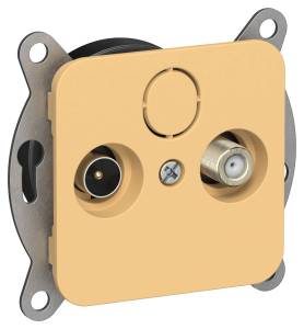 ТВ-розетка TV+SAT оконечная IEK Flite FI-AF23-O-K90 золотарник