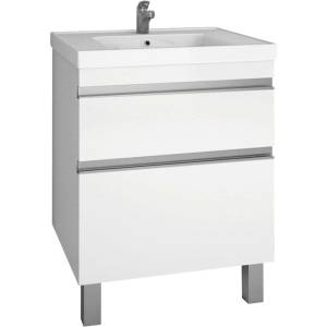Тумба с раковиной Dreja Grace Plus 60 с опорами, белый глянец