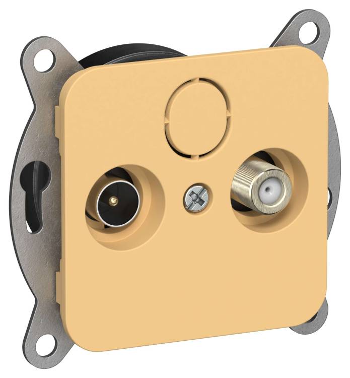 ТВ-розетка TV+SAT оконечная IEK Flite FI-AF23-O-K90 золотарник