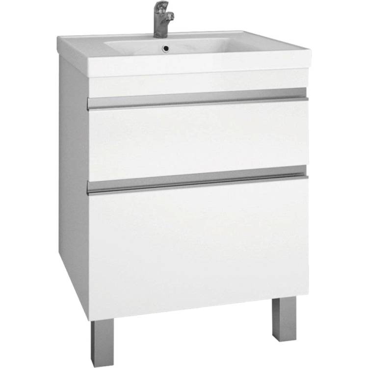Тумба с раковиной Dreja Grace Plus 60 с опорами, белый глянец