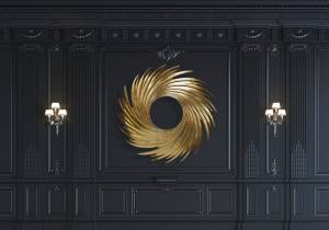 3D Фотообои Artegrafico «Золотой круговорот на стене» DR-014 песок