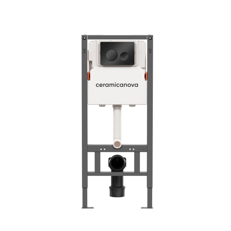 Система инсталляции для унитазов Ceramica Nova Balance CN121001MB кнопка черный матовый