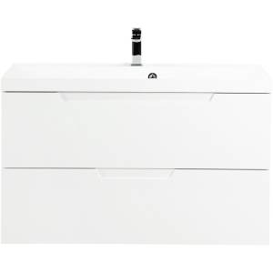 Тумба с раковиной Belbagno Vittoria VITTORIA-1000-2C-SO-BO-P 100x45x57 Bianco Opaco подвесная с двумя выкатными ящиками