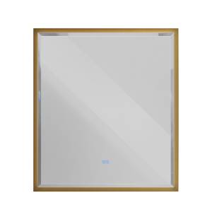 Зеркало Cezares Interni CZR-SPC-INT-1000-900-LED-TCH-WARM-BORO с подсветкой, сенсорным выключателем и подогревом, Брашированное золото, 100x90