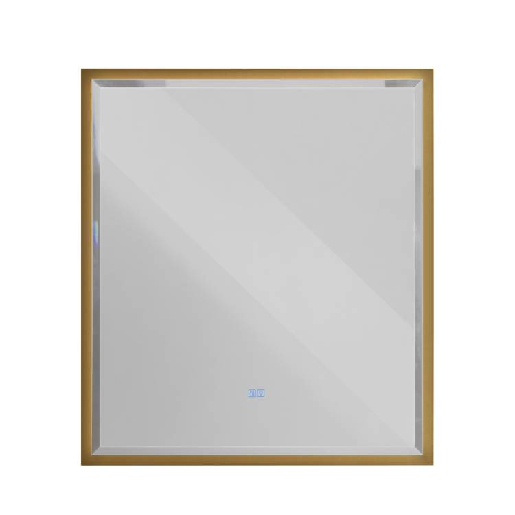 Зеркало Cezares Interni CZR-SPC-INT-1000-900-LED-TCH-WARM-BORO с подсветкой, сенсорным выключателем и подогревом, Брашированное золото, 100x90