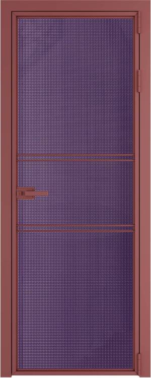 Межкомнатная дверь Profil Doors 2 AX цвет профиля Красный антрацит, стекло безопасное 6 мм кризет фиолетовый 600x2000